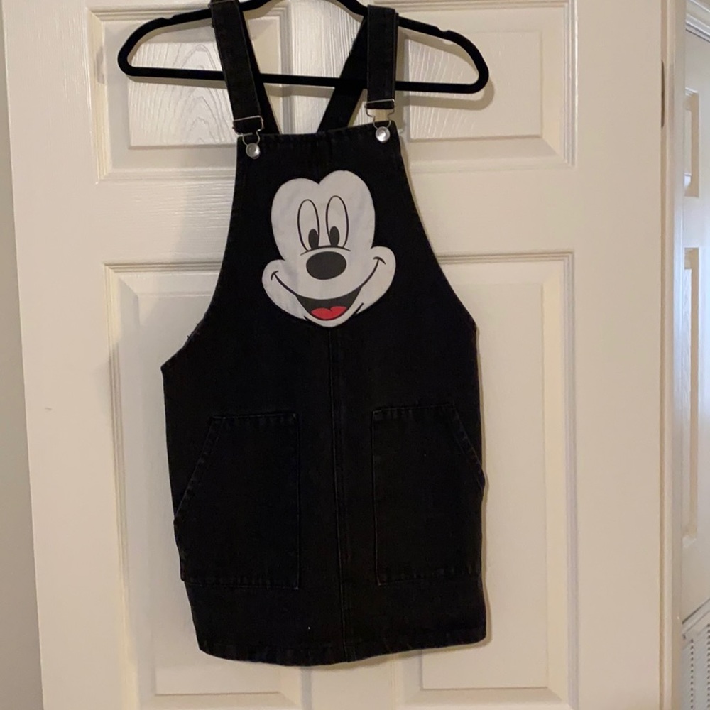 Mickey Black Denim Overalls